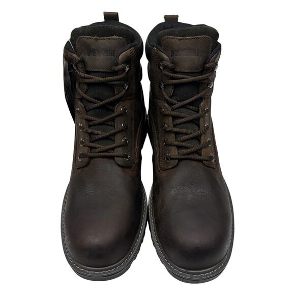 Wolverine Mens Brown Leather Floorhand Waterproof Steel-Toe 6\